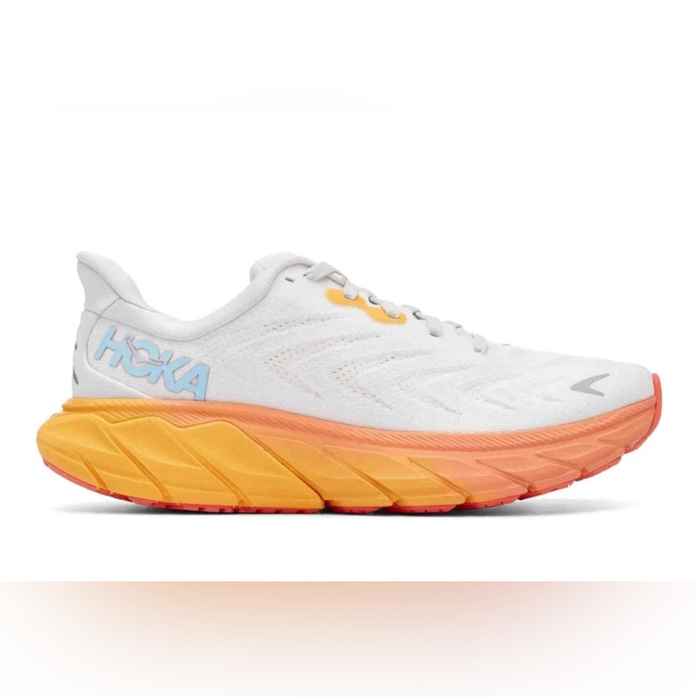 White and Orange Hoka Arahi 6